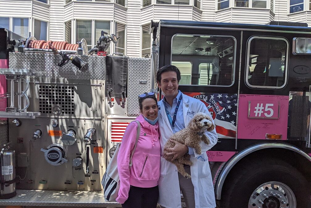 rad onc visited by pink fire truck